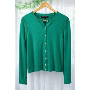 Banana Republic 100% Merino Wool Crew Neck Sweater Green Knit Luxe Capsule Small